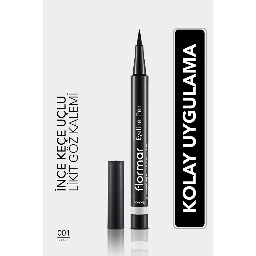 Flormar Yarı Mat Bitişli Eyeliner (SİYAH) - Eyeliner Pen - 001 Black - 8690604109609 Eyeliner Fiyatı