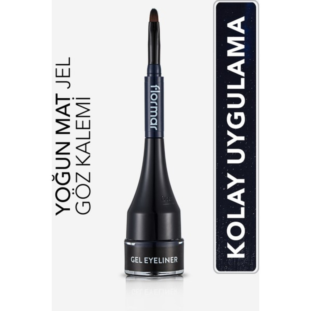 Flormar-Yoğun Jel Dokulu ve Yüksek Pigmentli Gel Eyeliner Mini Fırçalı Mat Eyeliner (002 Lacivert) 32000066-002 Eyeliner Fiyatı
