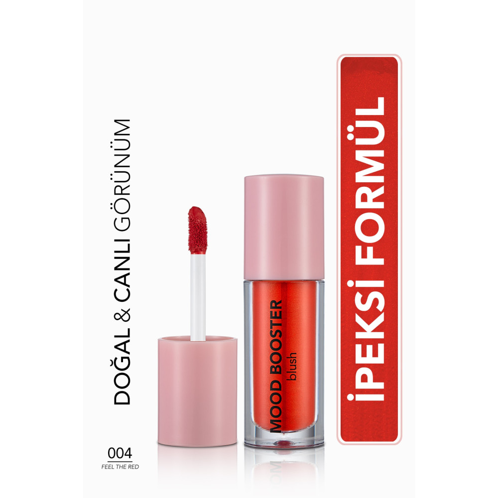 Flormar Yoğun Pigmentli Likit Allık (KIRMIZI) - Mood Booster Lbl. - 004 Feel The Red - 8682536043731 Allık Fiyatı