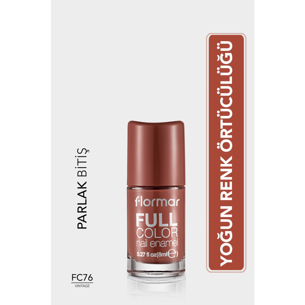 Flormar Yoğun Pigmentli Parlak Oje (Turuncu) - Full Color Nail Enamel - FC76 Vintage - 8690604612741 Oje Fiyatı