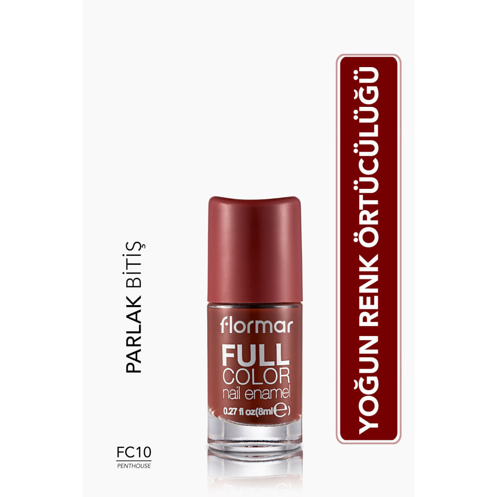 Flormar Yoğun Renk Veren Parlak Oje (KİREMİT KIRMIZISI)-full Color Nail Enamel-fc10 Penthouse- Oje Fiyatı