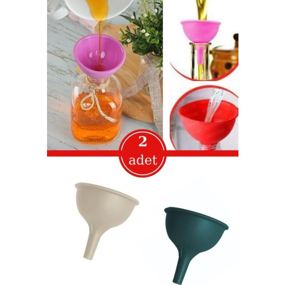 Flosoft 2 Adet Mini Huni, Pratik Silikon Yağ Sirkelik Huni 7cm 2'Li Set Mutfak Gereçleri Fiyatı
