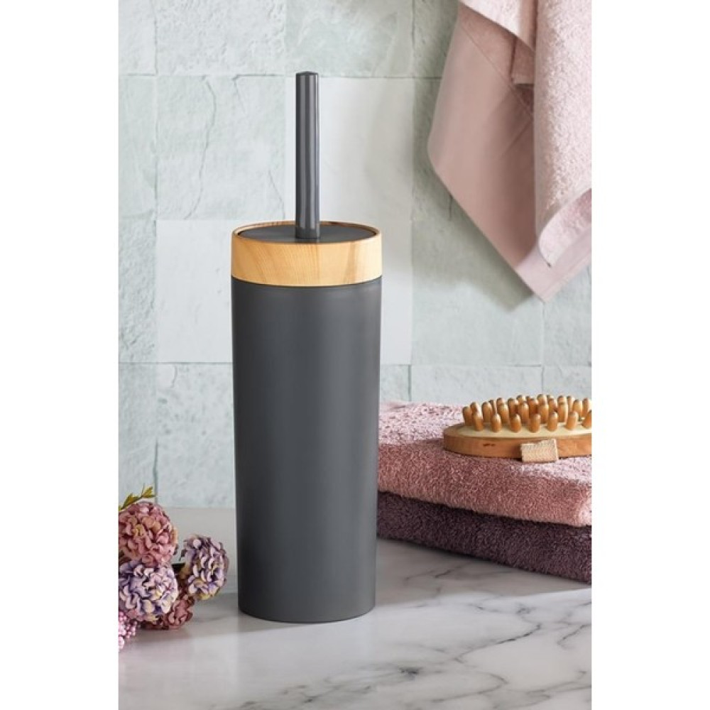 Flosoft Bambu Desenli Klozet Wc Fırçası Gri - 10 x 25 cm Klozet Fırçası Fiyatı