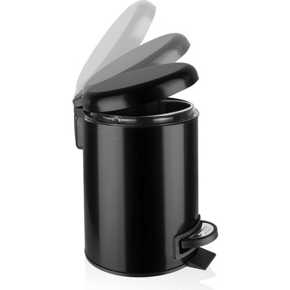 Flosoft Elit Paslanmaz Çelik Pedallı Çöp Kovası 5 Lt. Siyah FT1760 - 27 x 20,5 cm Çöp Kovaları Fiyatı