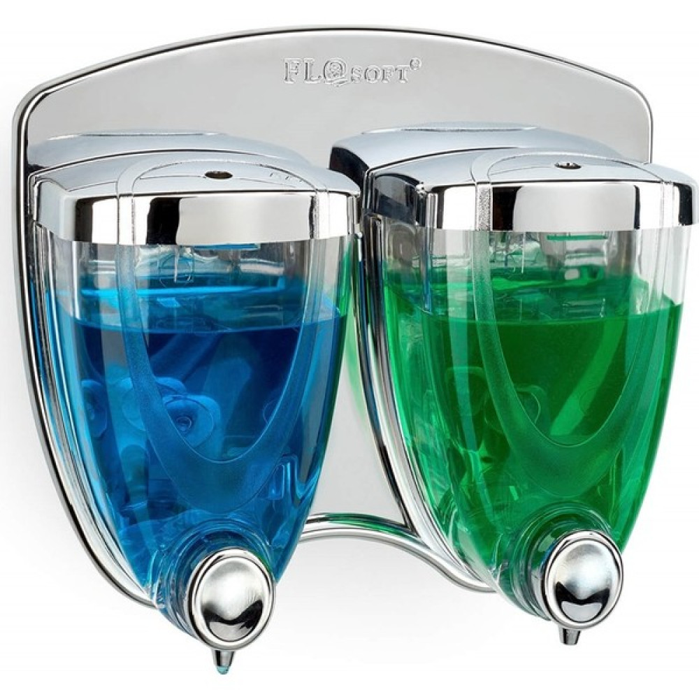 Flosoft F038 Sıvı Sabunluk İkiz 350+350 ML Krom Sabunluk Fiyatı