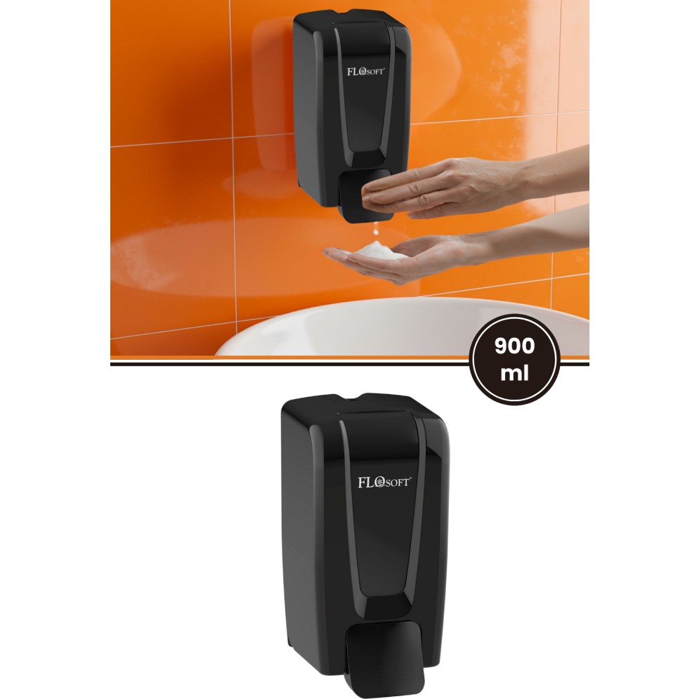 Flosoft Manuel Gagalı Köpük Sabun Dispenseri F246S, Duvara Monte Hijyenik Köpük Sabunluk 900 ml Siyah - Genişlik: 11 x 14 cm SSD / Solid State Drive Fiyatı
