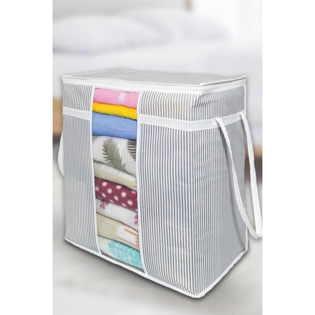 Flosoft Pencereli Saklama Çantası, Yastık Havlu Kıyafet Çamaşır Hurcu Düzenleyici 30X45X50CM El / Yüz Havlusu Fiyatı