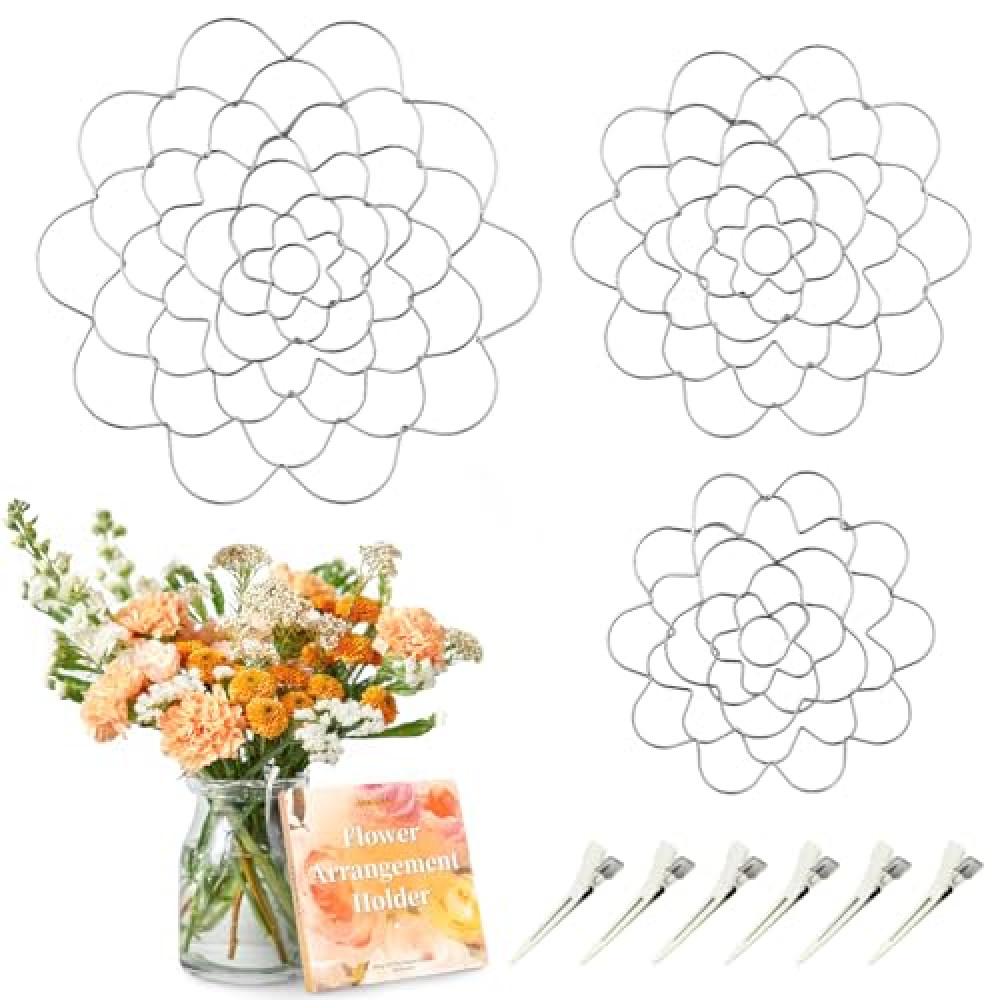 Flower Arrangement Holder, 3Pcs Floral Grid Flower Frog Tool Wire Arranger Twist for Vase Floral Stems Bouquets Plant Fixation