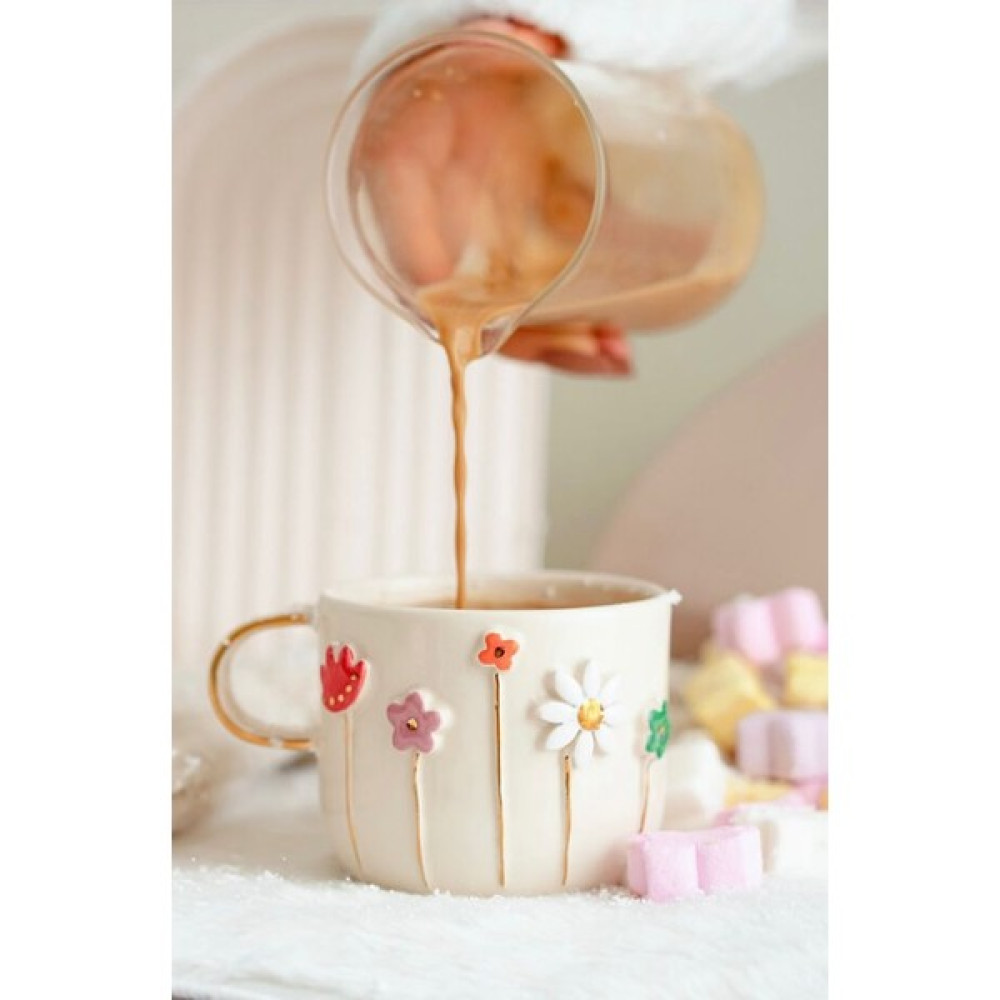 Flower Cup - Beyaz Fincan / Bardak / Kahve Takımı Fiyatı