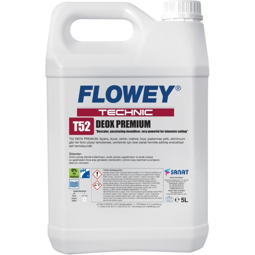 Flowey T52 Deox Premium 5l - Teknik Oto Boyaları Fiyatı