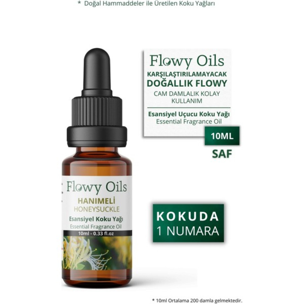 Flowy Oils Hanımeli Saf Esansiyel Uçucu Koku Yağı Esans Buhurdanlık Yağı Difüzör Esansı Fragrance Oil 10 ml Oda Kokusu Fiyatı