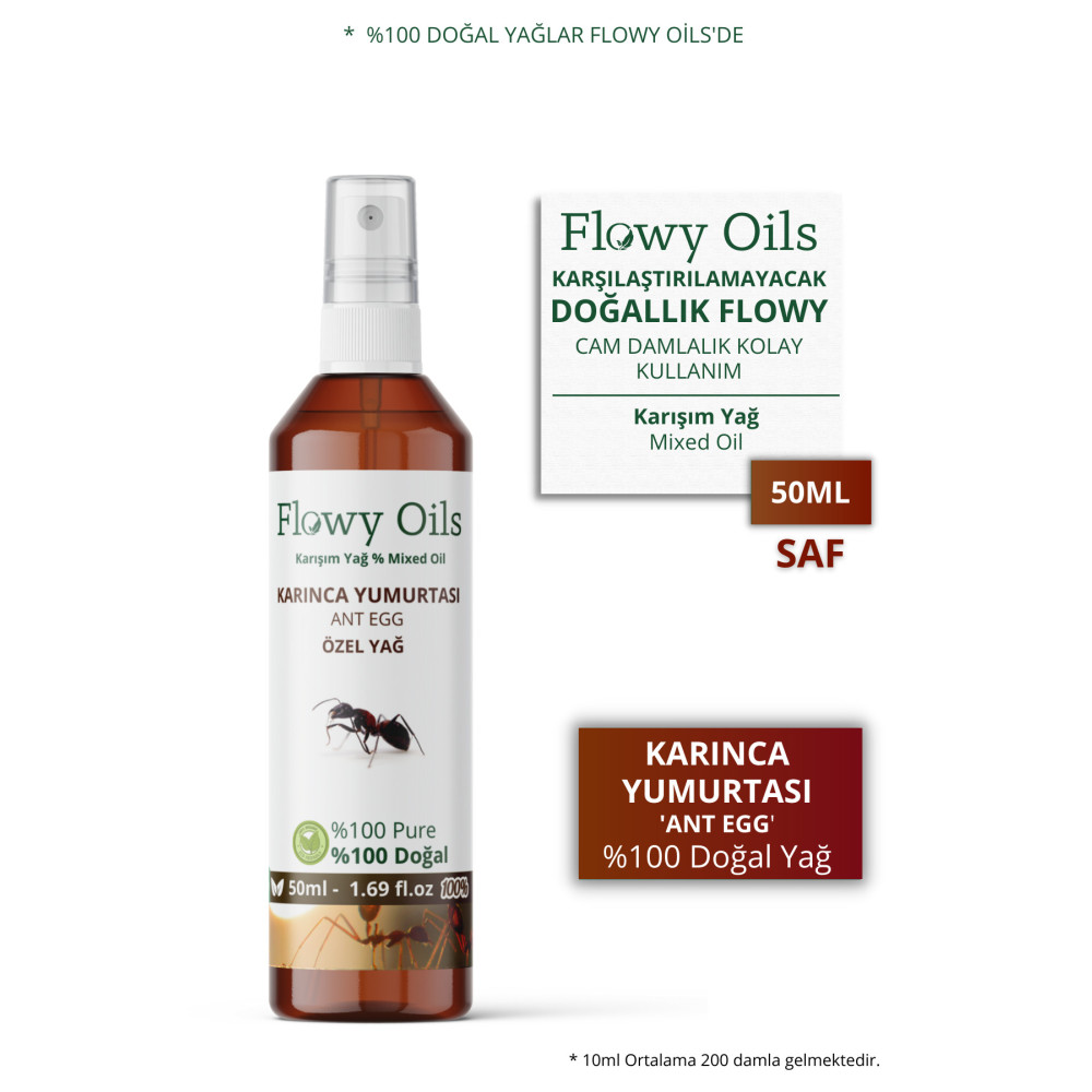 Flowy Oils Karınca Yumurtası Yağı Tüy Azaltıcı Bitkisel Yağ 50ml Cilt ve Yüz Bakımı Fiyatı