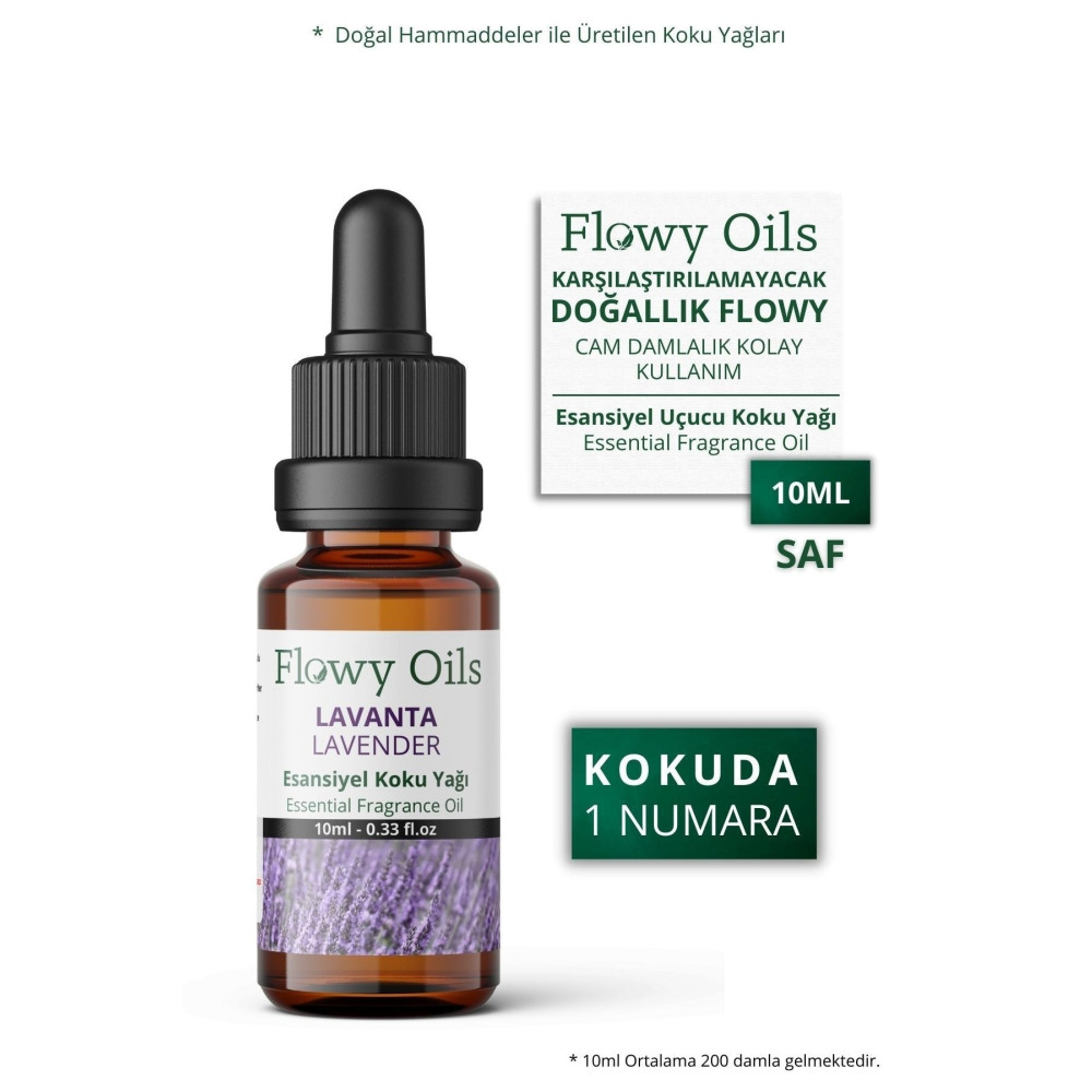Flowy Oils Lavanta Saf Esansiyel Uçucu Koku Yağı Esans Buhurdanlık Yağı Difüzör Esansı Fragrance Oil 10ml Deterjan ve Temizlik Ürünleri Fiyatı