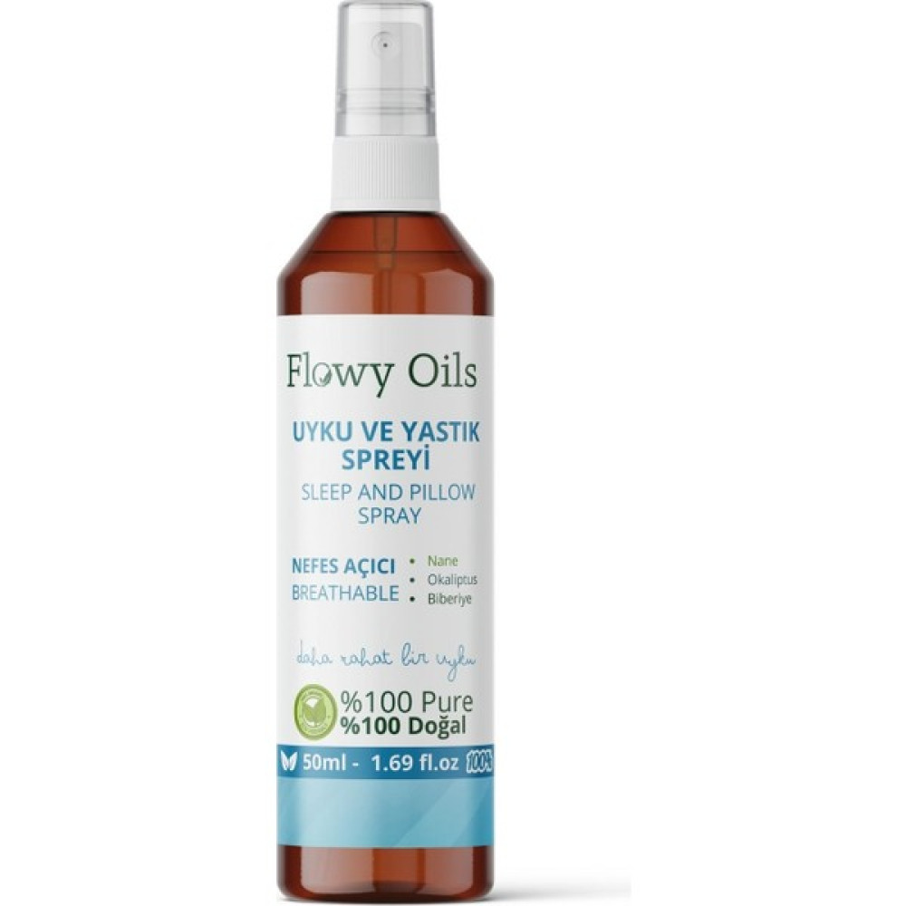 Flowy Oils Uyku ve Yastık Spreyi Okaliptus, Nane, Biberiye Breathable Sleep And Pıllow Spray 50 ml Oda Kokusu Fiyatı