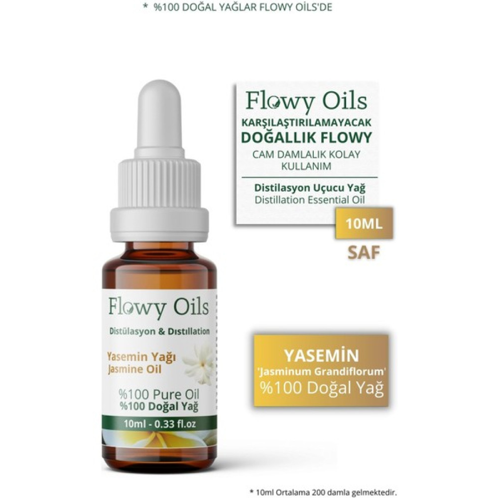Flowy Oils Yasemin Yağı %100 Doğal Bitkisel Uçucu Yağ Jasmine Oil 10 ml Nemlendiriciler Fiyatı