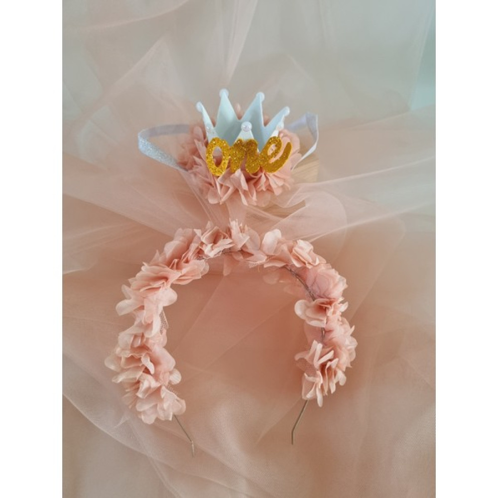 Fluffy Dreams Pudra Lazer Çiçekli 1 Yaş Doğum Günü Parti One Prenses Tacı , Anne Kız Tacı Toka, Taç & Saç Bandı Fiyatı