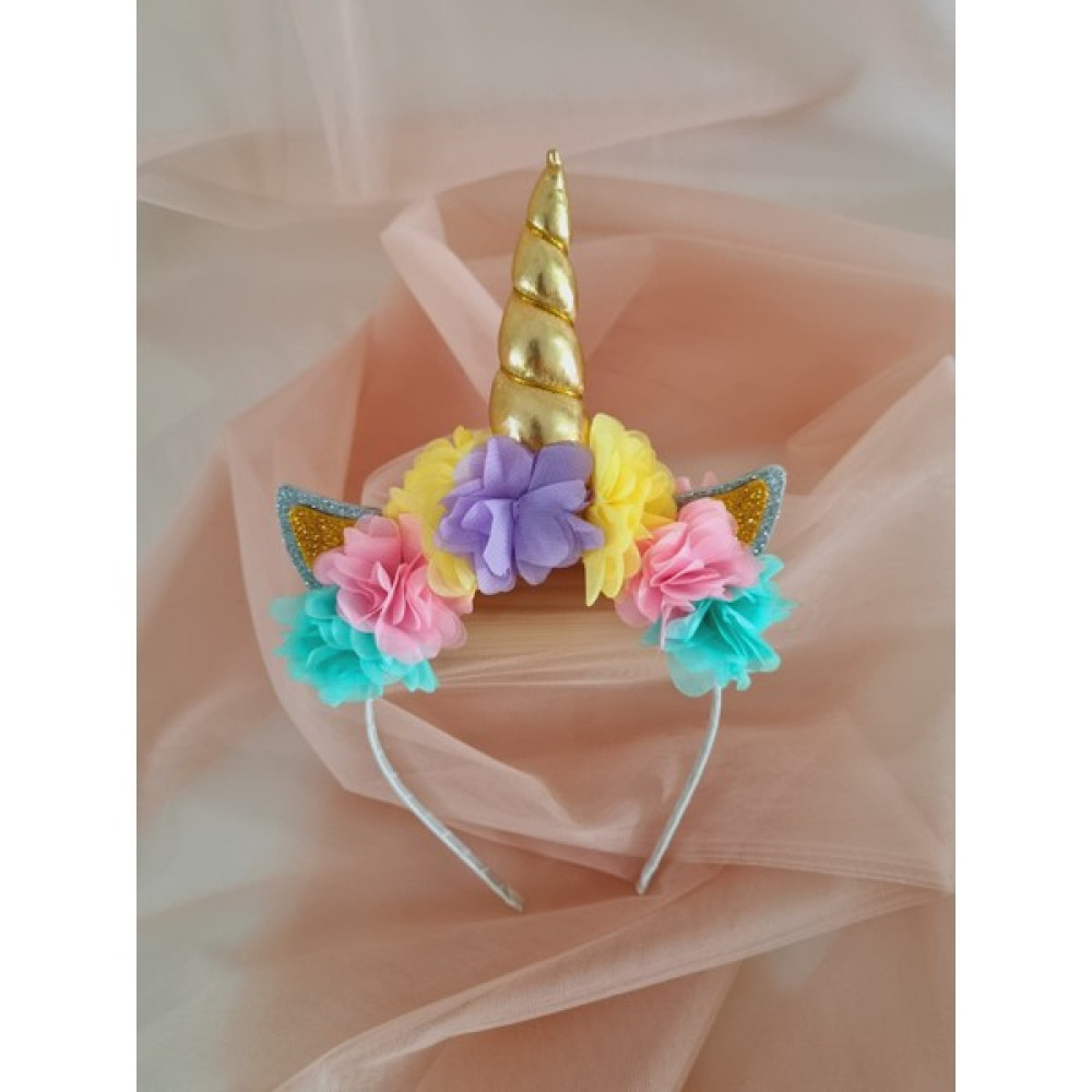 Fluffy Dreams Unicorn Gold Boynuzlu Parti Tacı Toka, Taç & Saç Bandı Fiyatı