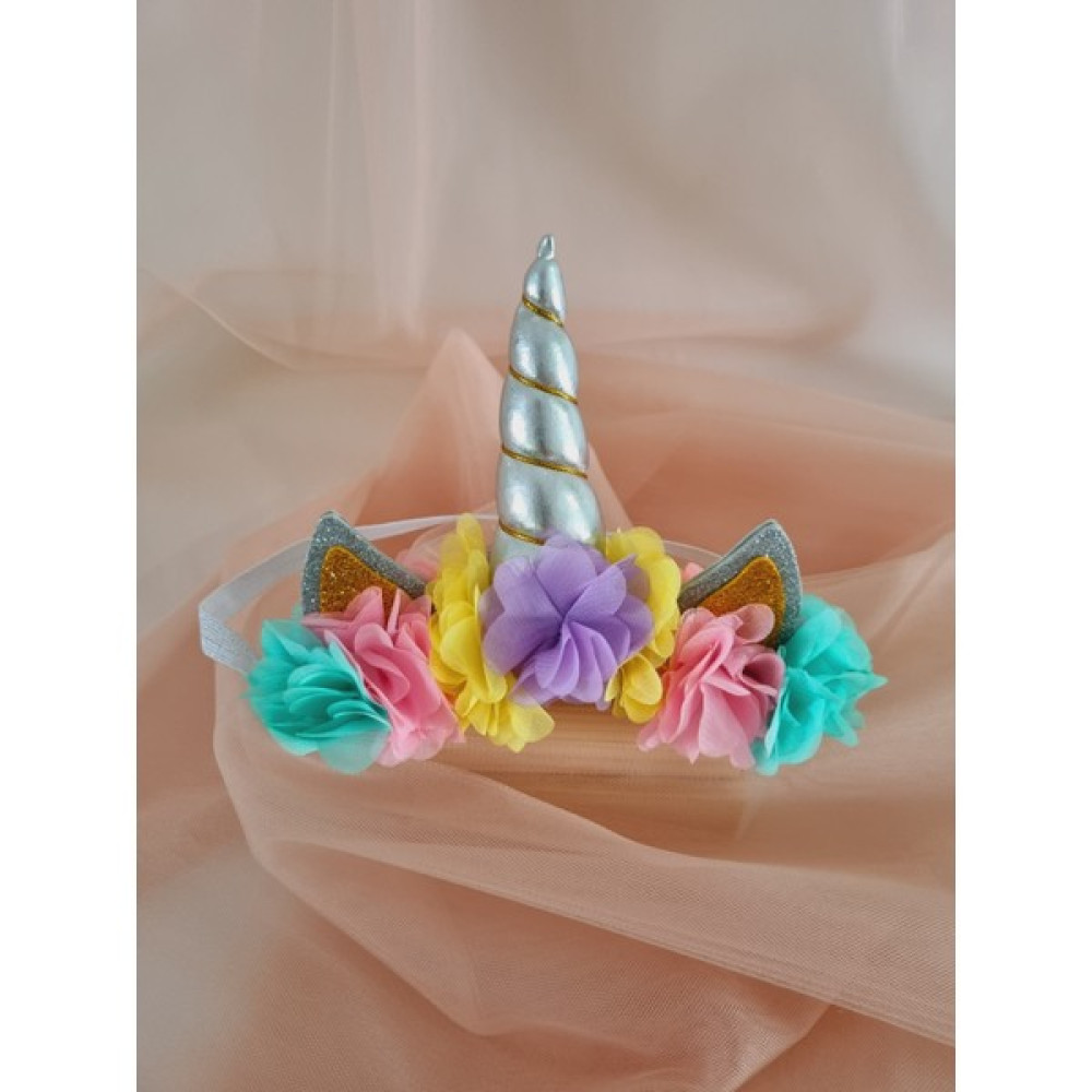 Fluffy Dreams Unicorn Gri Boynuzlu Bebek Parti Saç Bandı Toka, Taç & Saç Bandı Fiyatı