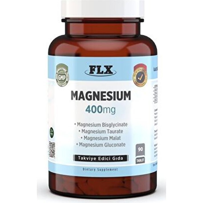 FLX 90 Tablet Magnezyum Glisinat Bisglisinat Malat Taurat Glukonat 400 Mg Takviye Edici Gıda Türkiye Menşeli - Aromasız Diğer Fiyatı