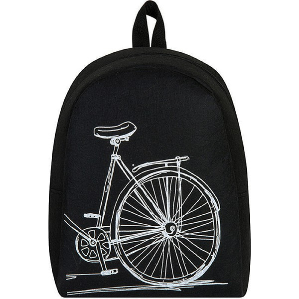 Fly Color Bags Keçe Bisiklet Desenli Sırt Çantası Siyah Okul Çantası Fiyatı