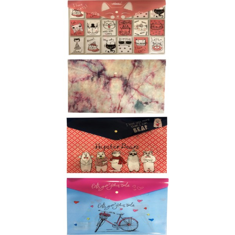 Fly Color Desenli Çıt Çıtlı Dosya 4'lü Set Dosya Fiyatı