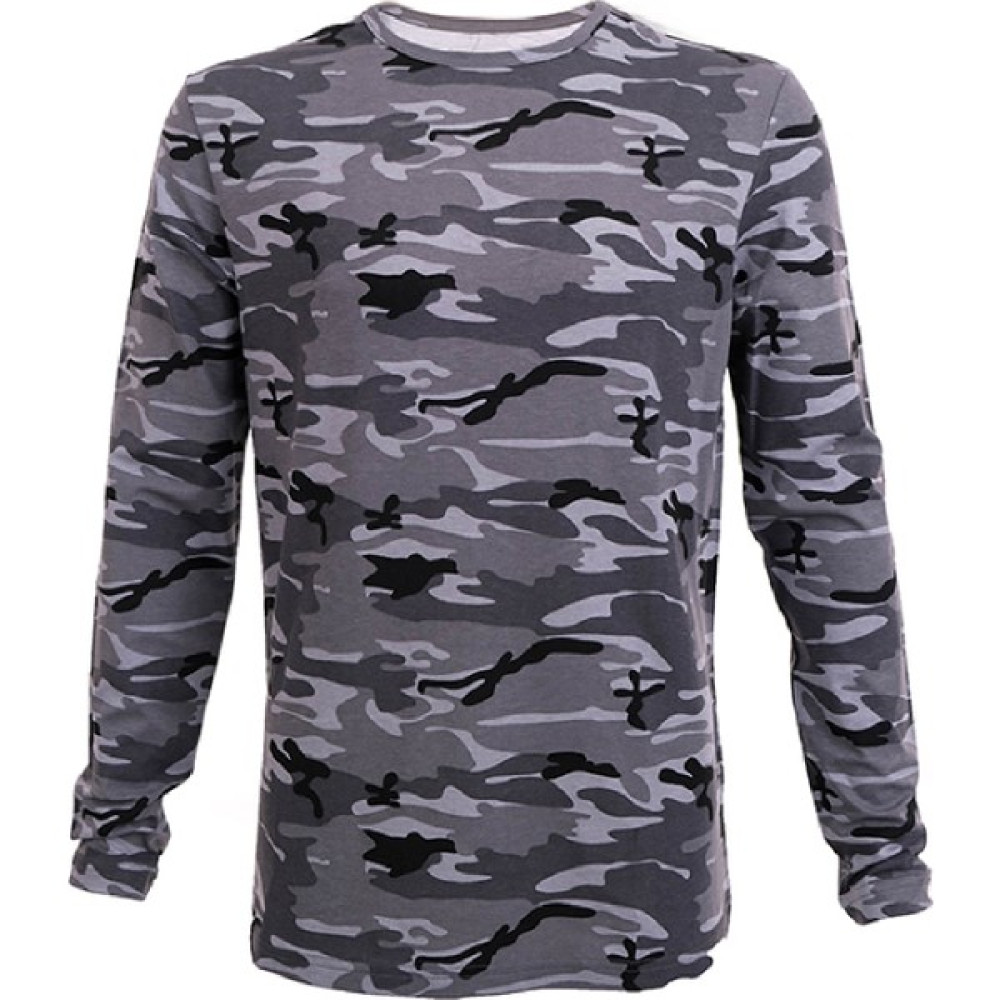 Fly Tshirt Kamuflaj Erkek Uzun Kollu T-Shirt - Gri Erkek Sweatshirt Fiyatı