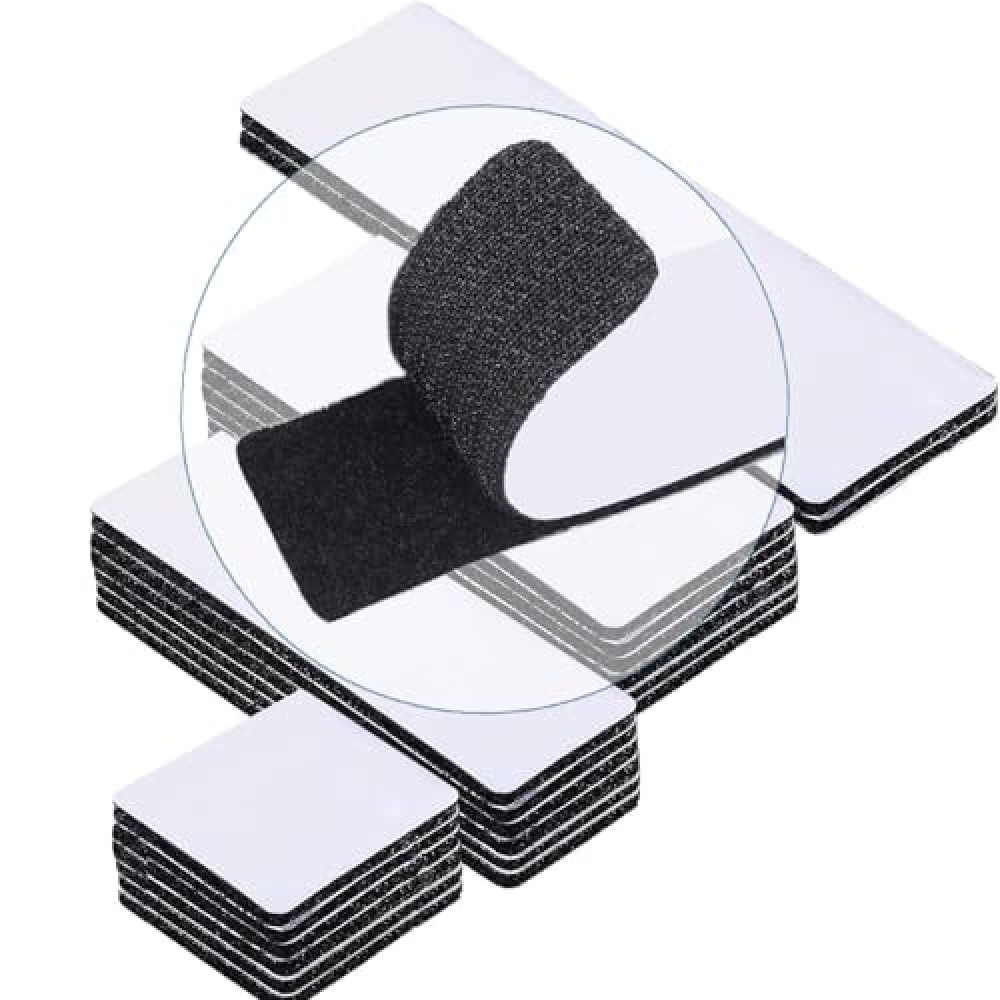 Flying Leaves 20 Sets Heavy Duty Adhesive Hook and Loop Strips, 6x2, 4x2, 4x1, 2x2 Inches Strong Double-Sided Fasteners for Home, School, Office, and Classroom Use, Black Interlocking Tape