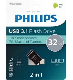 Fm32Dc152B/00 32Gb 2 In 1 Type-C/Usb 3.1 Siyah Gri Usb Bellek USB & Firewire Ürünleri Fiyatı