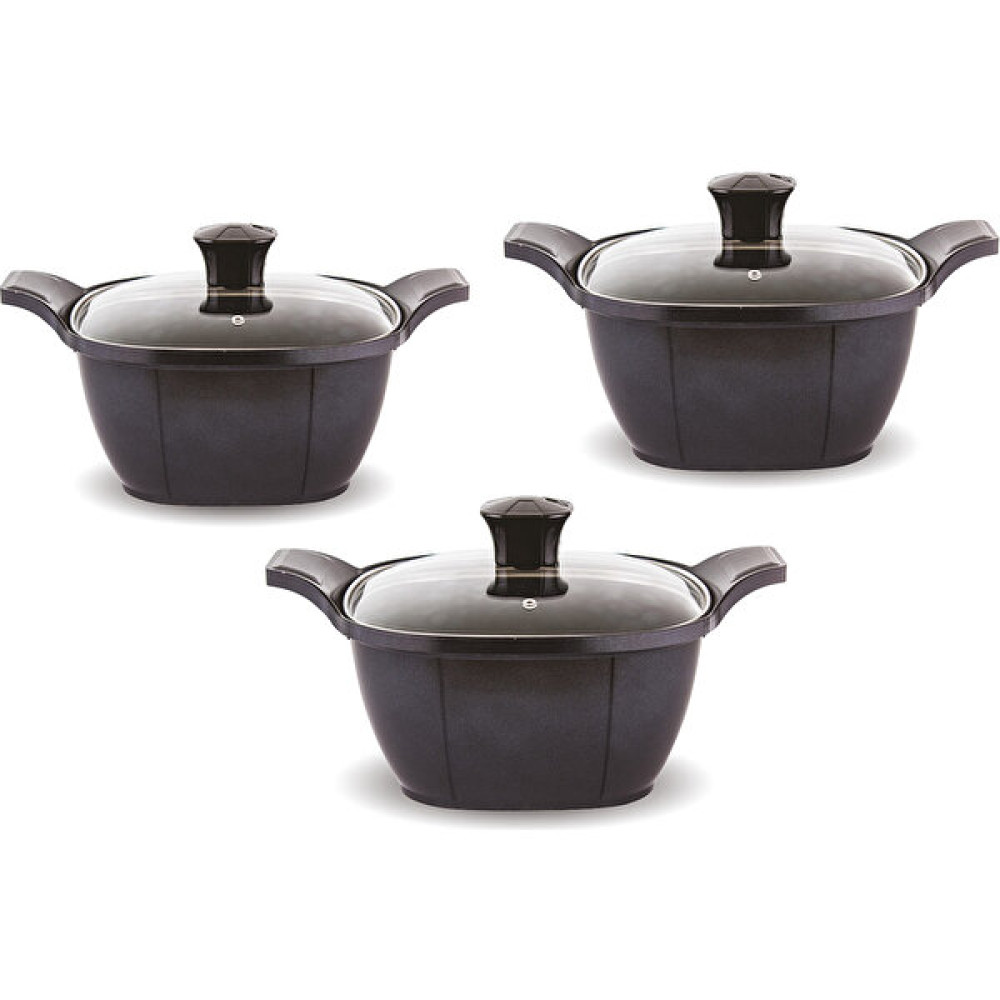 Fms Nirvana Kare 6 Parça Döküm Set Siyah - 18 cm Tencereler Fiyatı