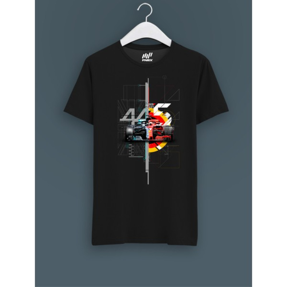 FNBX 1003 - Lewis Hamilton Vs Sebastian Vettel T-Shirt Erkek T-shirt Fiyatı