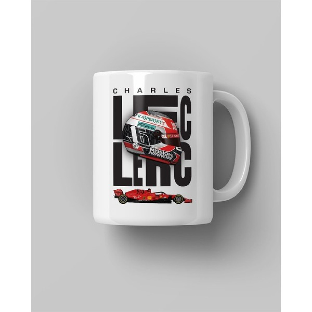 FNBX Charles Leclerc Kask Baskılı Beyaz Kahve Kupa Bardak Fincan / Bardak / Kahve Takımı Fiyatı
