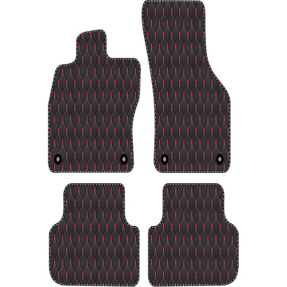 FNS Mitsubishi Lancer Evo Vıı 2001-2003 Uyumlu Kırmızı Dikişli Siyah Deri Paspas - Kırmızı - Siyah Oto Boyaları Fiyatı