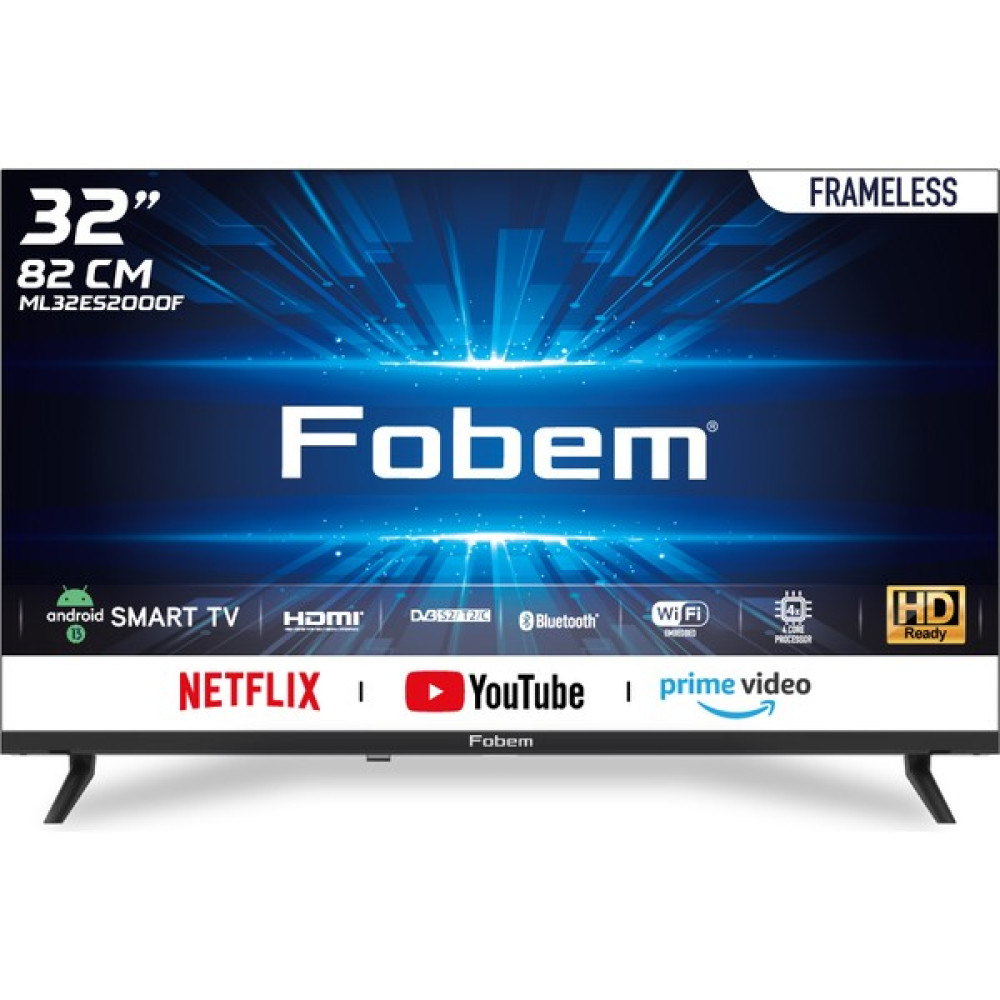 Fobem ML32ES2000F 32” Framless Hd Ready Androıd 13 Smart LED Tv Televizyonlar Fiyatı