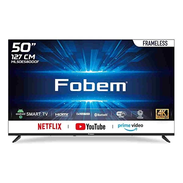 Fobem Ml50Es8000F 50" 127 Ekran Uydu Alıcılı 4K UltraHD Wifi Ultra İnce Çerçeve Android Smart TV Televizyonlar Fiyatı
