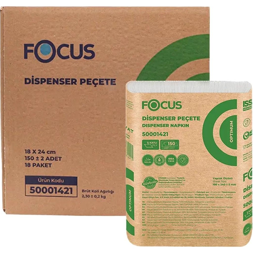 Focus Dispenser Masa Üstü Peçete 18X24 cm – 18 Paket x 150 Adet (Toplam 2700 Peçete) SSD / Solid State Drive Fiyatı