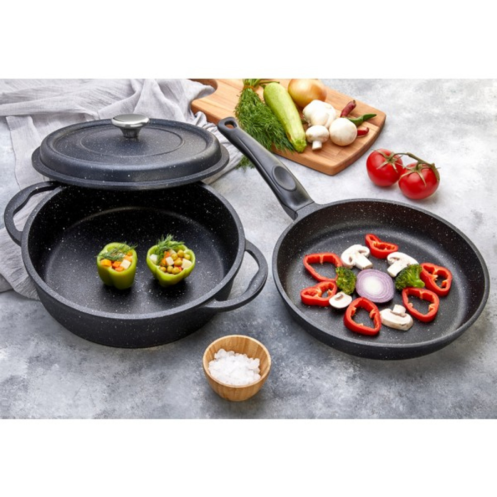 Focus Döküm 3 Parça Tencere Tava Set 26CM Tencere 26CM Tava Kapaklı Tencereler Fiyatı