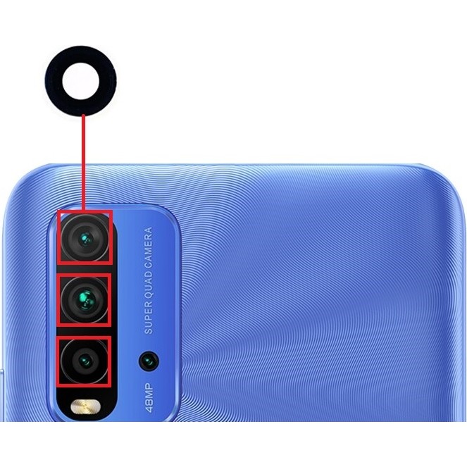 Fodos Xiaomi Redmi 9t Kamera Lensi Cam - Kamera Camı - Yapışkanlı M2010J19SG Uyumlu Cep Telefonu Fiyatı