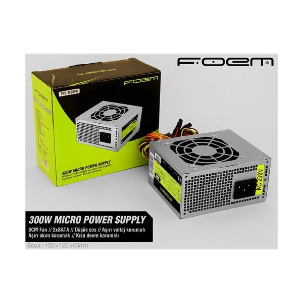Foem FPS-M30F8 300W 8cm Fan 2xsata Micro Atx Psu Power Supply Fiyatı