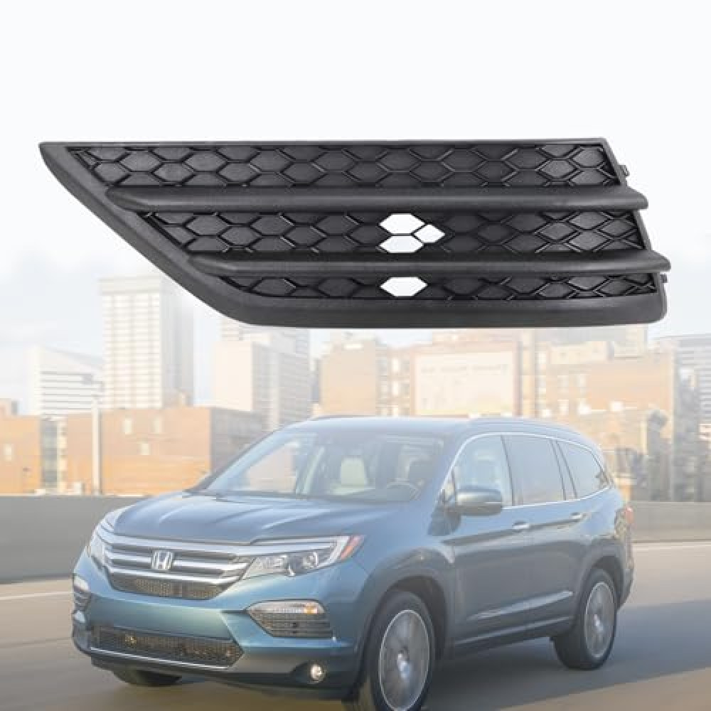 Fog Light Cover Outer Left Driver LH Side Compatible with 2016-2018 Honda Pilot, Fog Lamp Bezel Grille Replaces HO1038130 71107TG7A00