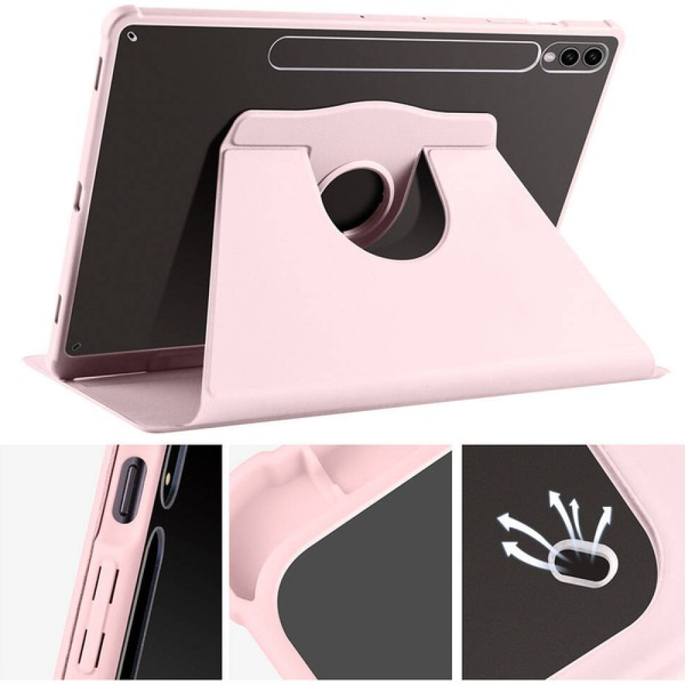 Fogy Samsung Galaxy Tab S9 Fe Plus 12,4inç SM-X810 X819 X818 Kılıf Kalem Bölmeli 360 Dönebilen Kapak - Pembe Tablet Kılıfı Fiyatı