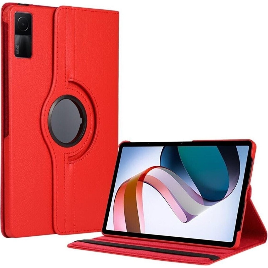Fogy Xiaomi Redmi Pad 6gb 128GB 10.6"uyumlu 360 Dönebilen Standlı Kapaklı Tablet Kılıfı - Kırmızı Tablet Kılıfı Fiyatı