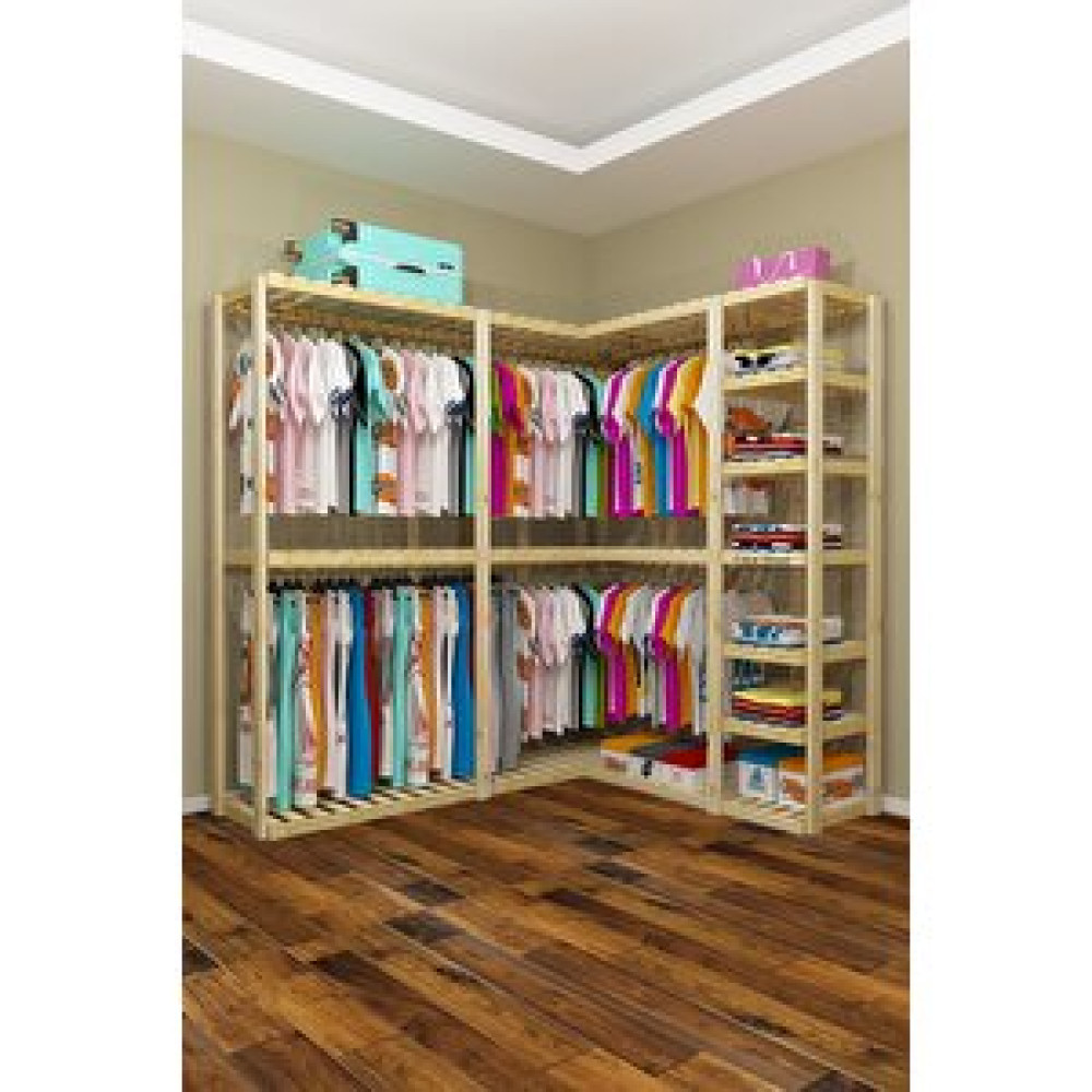 Fokai Wood  El Nilo - Açık Ahşap Elbise Dolabı Wardrobe Gardrop & Dolap Fiyatı