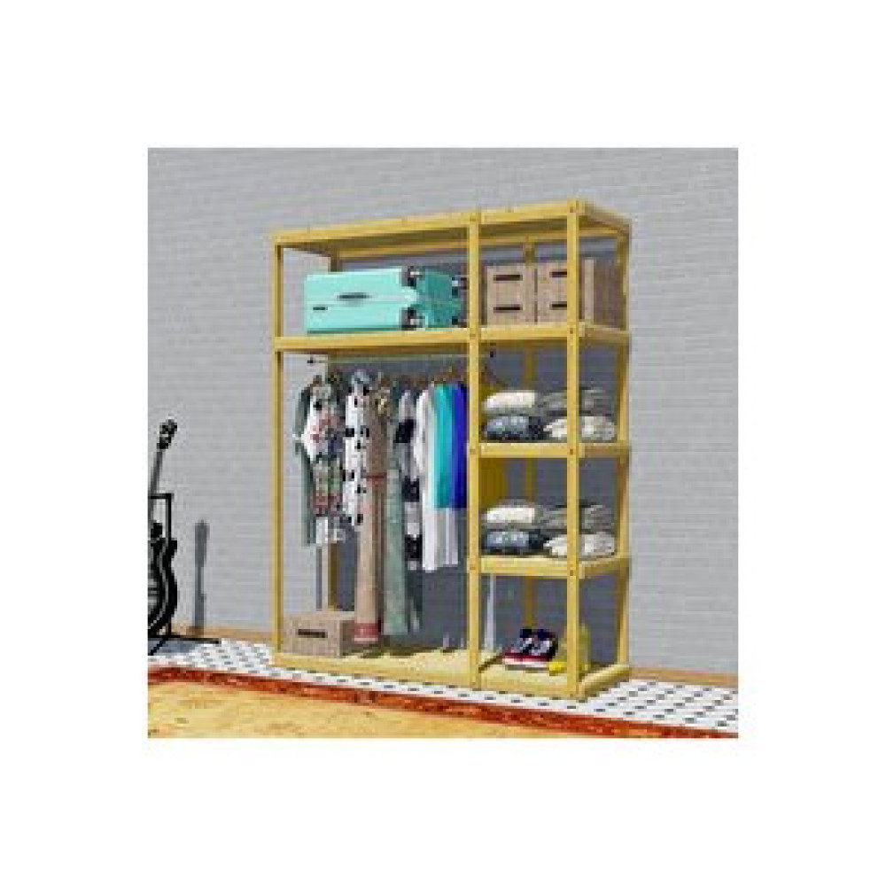Fokai Wood Joker - Ayarlı Raflı 4 Fonksiyonlu Ahşap Açık El Yapımı Gardırop Gardrop & Dolap Fiyatı