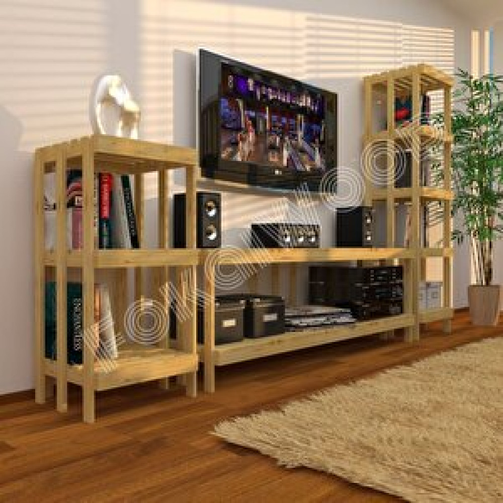 Fokai Wood  Midia - Açık Ahşap Medya Ünitesi Ve Kitaplık Tv Ünitesi / Sehpası Fiyatı