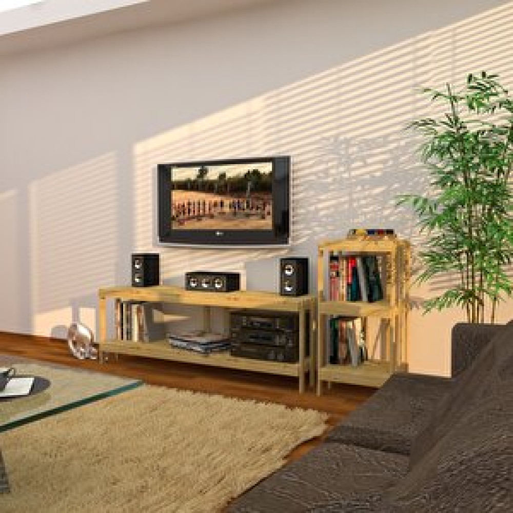 Fokai Wood  Midia Dual Açık Ahşap Medya Ünitesi Ve Kitaplık Tv Ünitesi / Sehpası Fiyatı