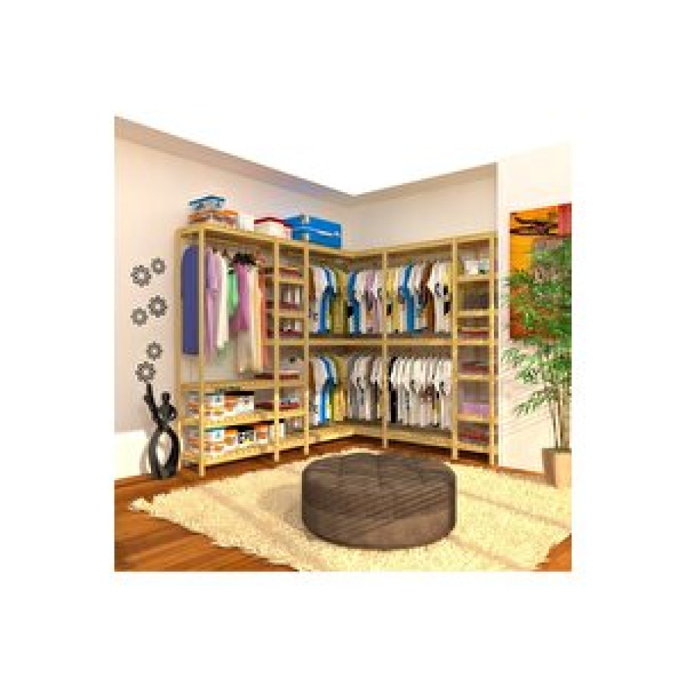 Fokai Wood Nove Longo Köşe Için Tasarlanmış Açık Ahşap Gardırop Gardrop & Dolap Fiyatı