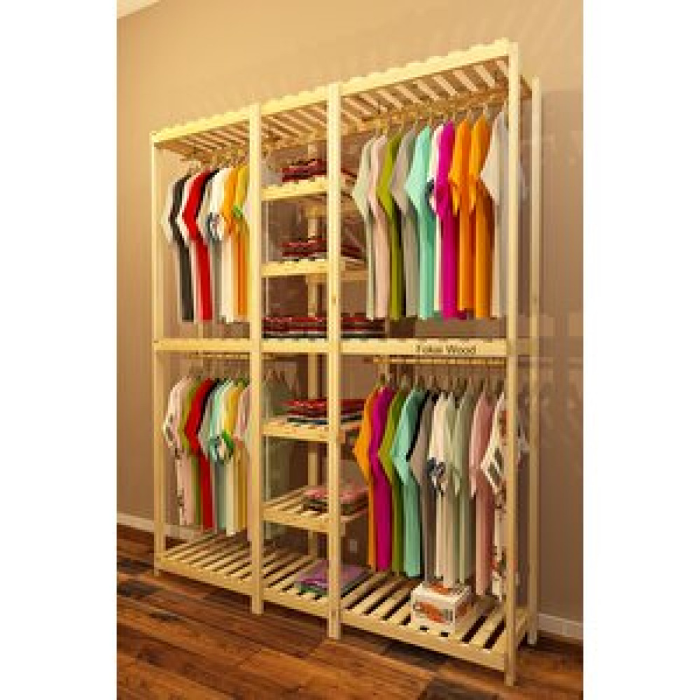 Fokai Wood  Quatro - Açık Ahşap El Yapımı Elbise Dolabı Gardrop & Dolap Fiyatı