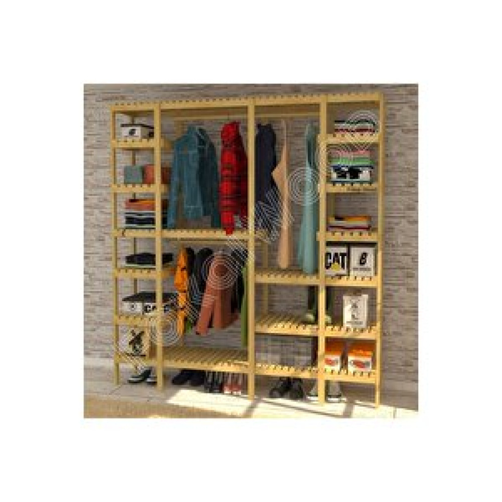 Fokai Wood Sara - Açık Ahşap Gardırop Gardrop & Dolap Fiyatı