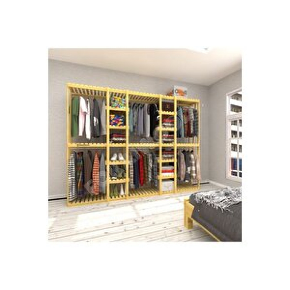 Fokai Wood Seice Açık Ahşap Elbise Askısı Raf Sistemi Gardrop & Dolap Fiyatı