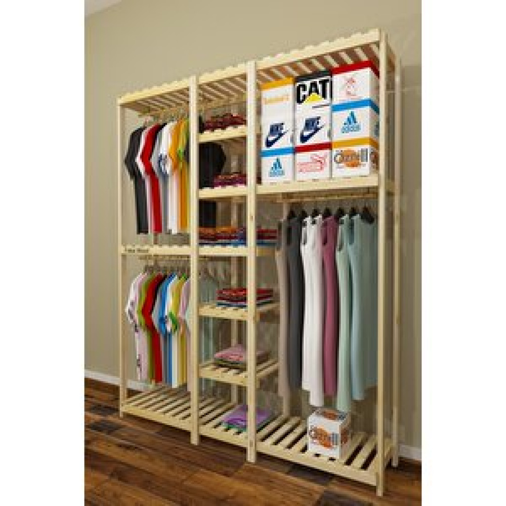 Fokai Wood Tres Espejo Barato - Açık Ahşap El Yapımı Elbise Dolabı Gardrop & Dolap Fiyatı